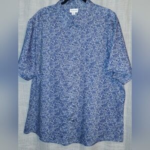 Haggar Blue Floral Men's Casual Shirt